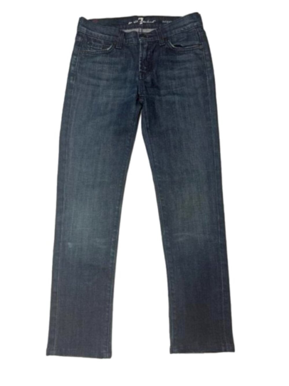 7 For All Mankind Roxanne Dark Indigo Straight Jeans Size 25 #2575